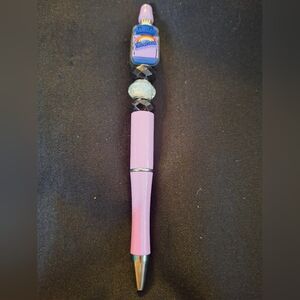 Fabuloso Purple and Silver Pen with Beaded Accents